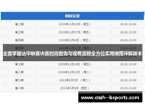 全面掌握法甲联赛决赛时间查询与观看流程全方位实用指南详解版本 全面掌握法甲联赛决赛时间查询与观看流程全方位实用指南详解版本